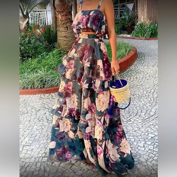 Floral Maxi Skirt and Top Setb - Picture 2 of 7